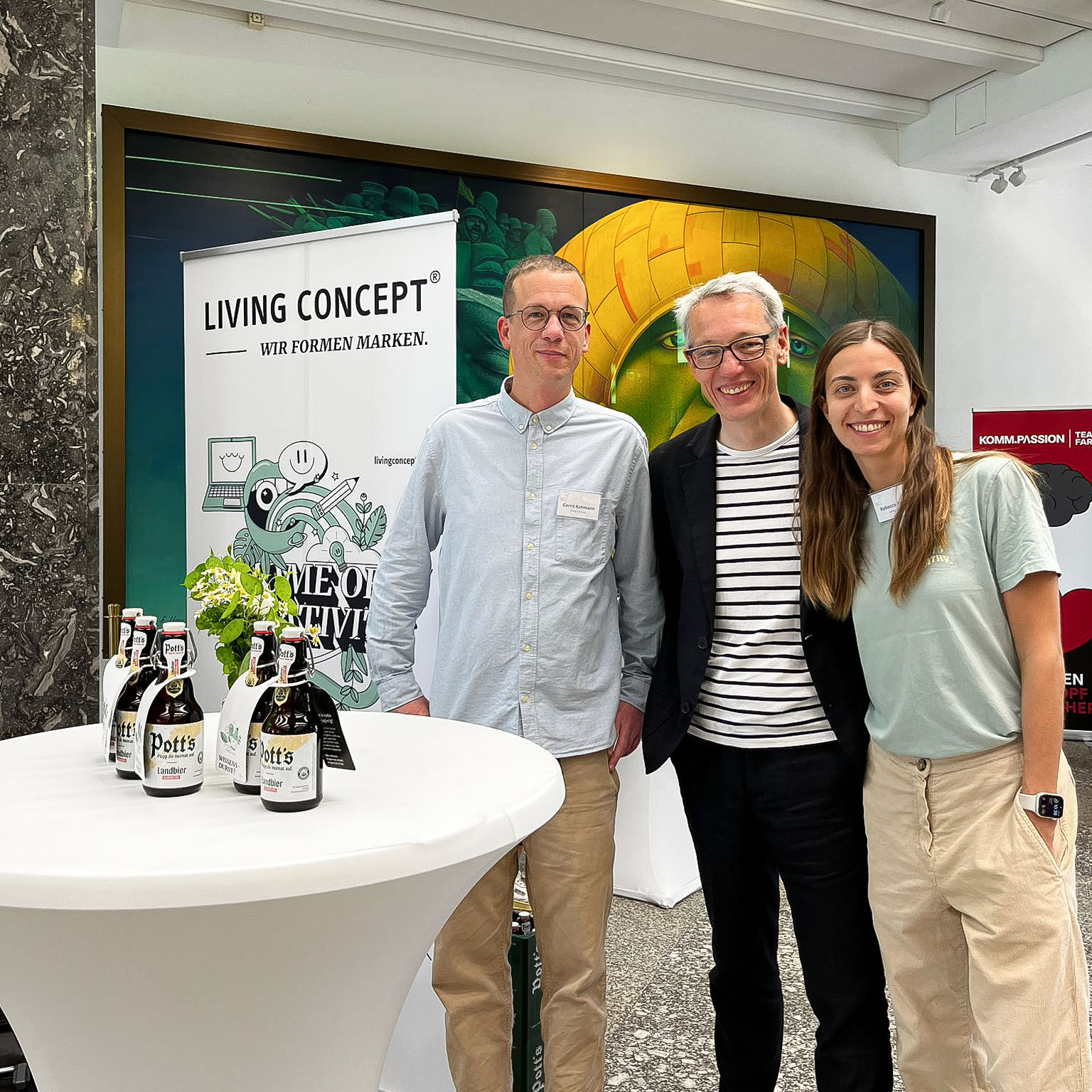 Gerrit Kahmann, Jakob Maser und Rebecca Arnold mit LIVING CONCEPT auf der create imPRession 2024